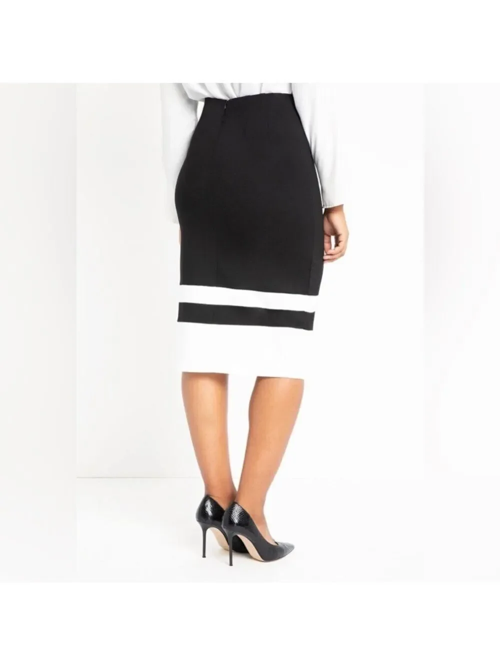 Eloquii Colorblock Column Skirt - Size 22